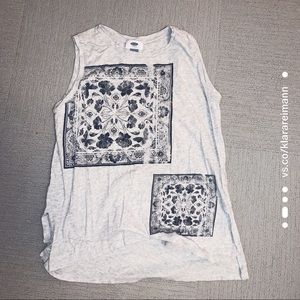 Patterned Flower Tank Top